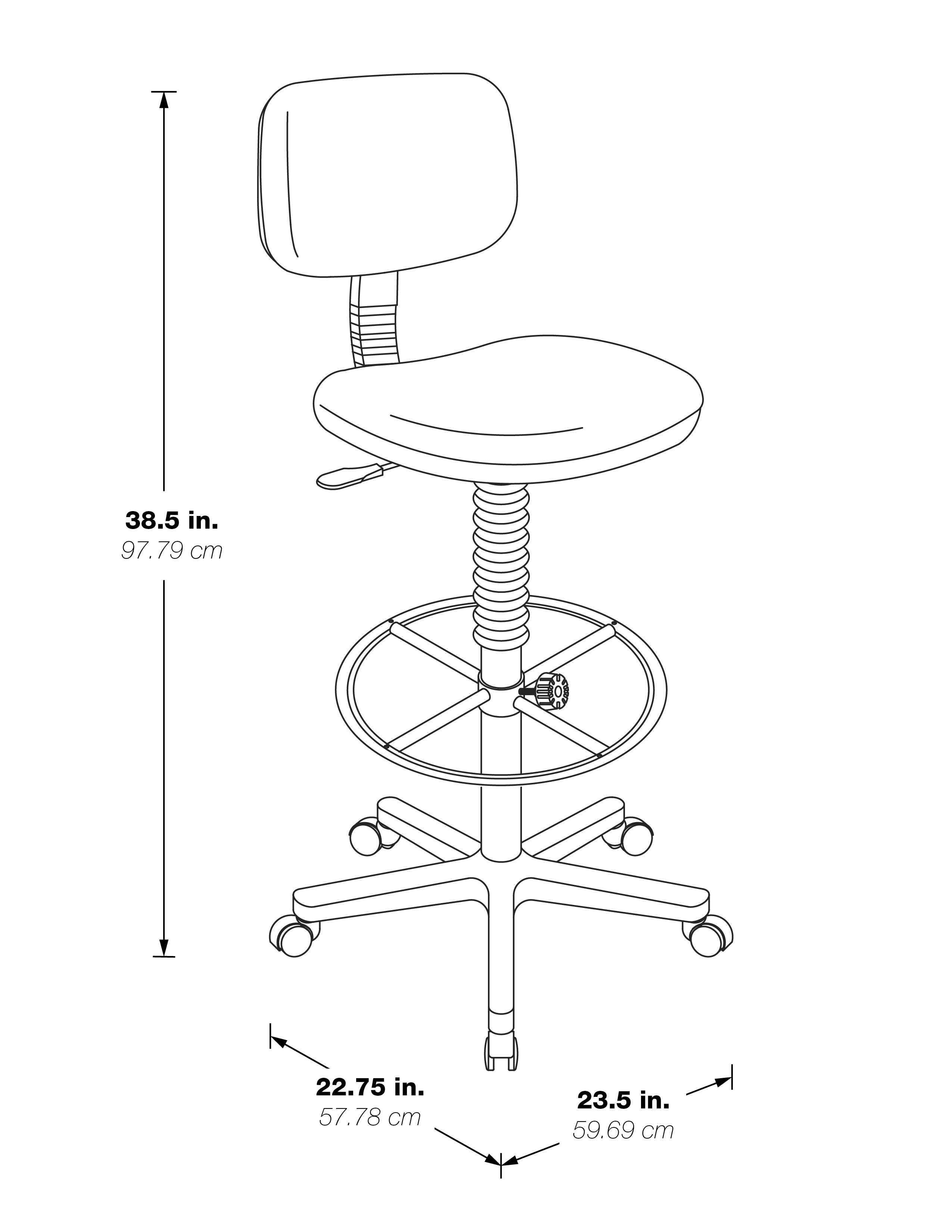 Sculptured Seat and Back Drafting Chair